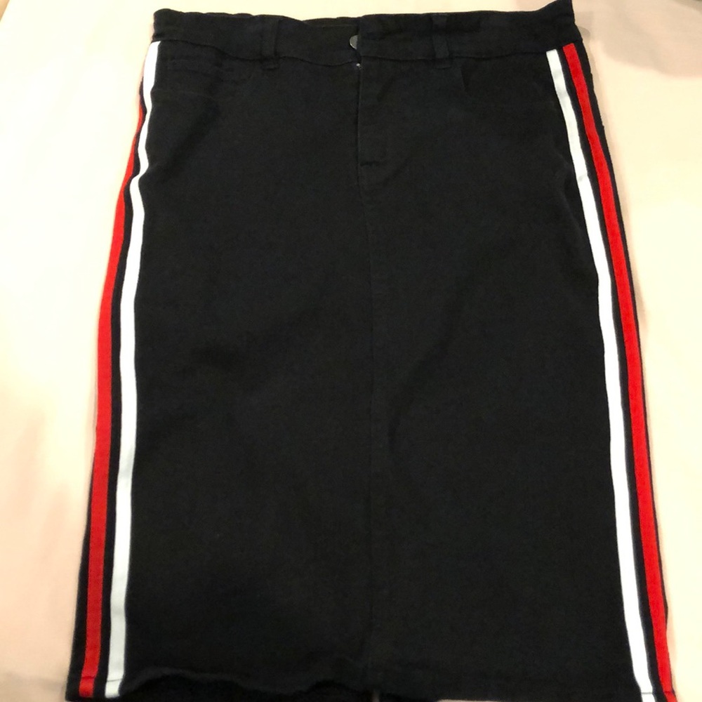 Black striped Jean skirt